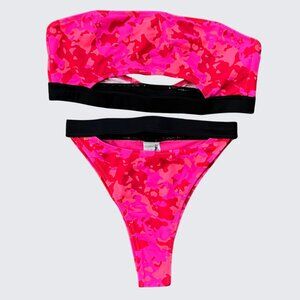 Candy Pants camo print high waisted bikini Set